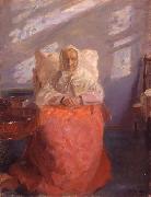 Anna Ancher Mrs Ane Brndum in the blue room Spain oil painting artist